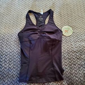 Cozy Orange workout tank w/ attached bra in good condition.